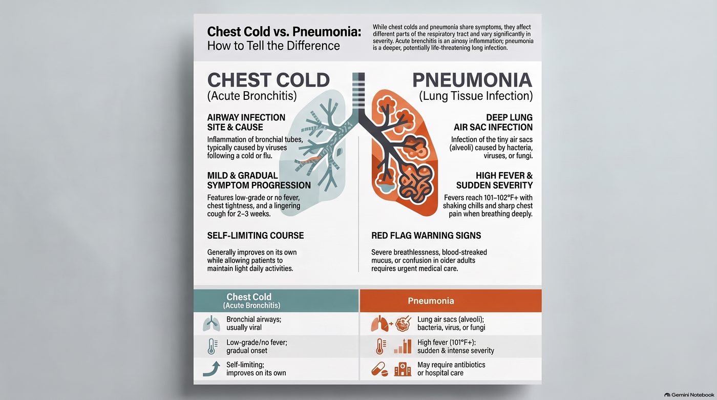 Infographic: Pneumonia vs. a Bad Chest Cold